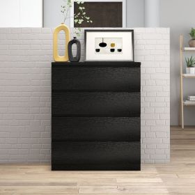 4 Drawer Dresser,Modern Storage Chest of Drawers,31.5In Black Dresser for Closet with Handle-Free Design, Closet Chests Organizer for Bedroom