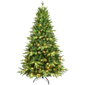 5FT PE/PVC Mixed Automatic Christmas Tree With Lights Xmas Decoration Artificial Xmas Tree