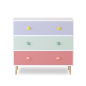 Kids 3 Drawer Dresser, Baby Nightstand for Bedroom, Storage Cabinet for Toddler Child for Living Room, Toddler Room, Nursery, Closet
