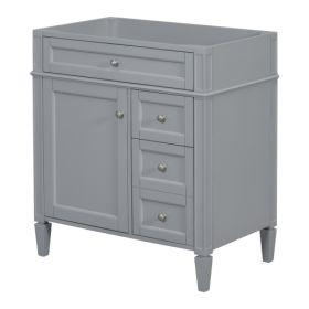 30'' Bathroom Vanity Without Top Sink, Modern Bathroom Storage Cabinet With 2 Drawers And A Tip-out Drawer (Color: Grey)