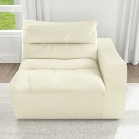 Lazy Floor Sofa, Modern Floor Lounge Chair With Left Arm, Comfortable Beanbag Sofa, Suitable For Living Room Bedroom Office (Option: Beige2)