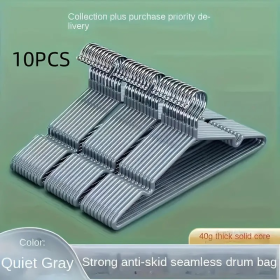 Clothes Hangers With Non-slip Design, Sturdy Heavy Duty Coat Durable Hangers For Coats (Option: Gray10pcs)