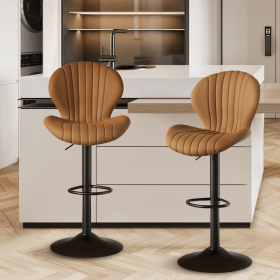 The dining chair is made of comfortable and soft material (Color: Brown-2pcs)