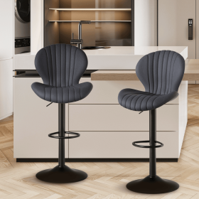 The dining chair is made of comfortable and soft material (Color: Dark grey-2pcs)