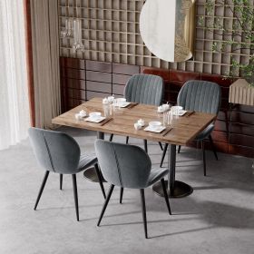 The velvet dining chair has a smooth backrest contour, ergonomic support and maximum comfort (Color: Dark grey)