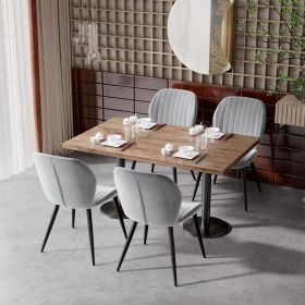 The velvet dining chair has a smooth backrest contour, ergonomic support and maximum comfort (Color: Grey)