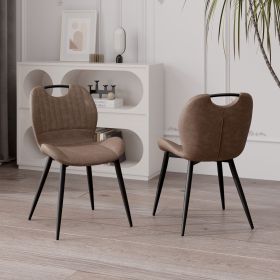 Modern dining chairs are suitable for dining rooms, kitchens and living rooms (Color: Brown)