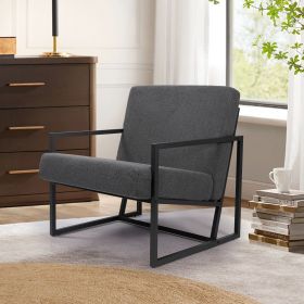 The granular fleece comfort and leisure chair, with its simple lines and teddy bear fabric, adds a touch of modern beauty to the living room (Color: Dark grey)