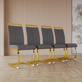 Modern Dining Chairs (Color: Grey+golden+4in1)