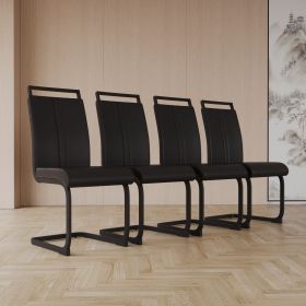 Modern Dining Chairs (Color: Black+Black leg+4in1)
