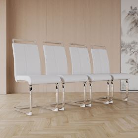 Modern Dining Chairs (Color: White+plating+4in1)