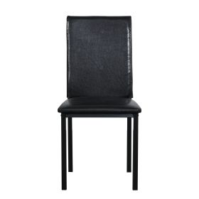 4-piece Metal Frame Dining Seats (Color: Black)