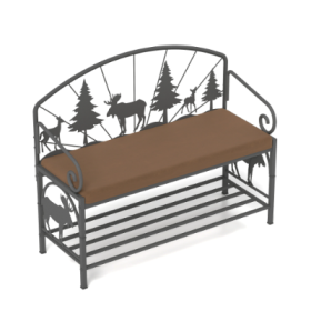 Shoe Rack Bench For Entryway, Industrial Bench, Rustic Shoe Rack For Small Spaces, Upholstered Entryway Bench, Multipurpose Entryway (Option: Antique brown)